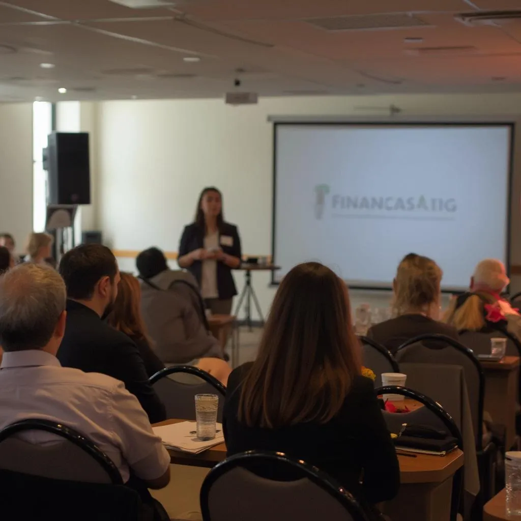FinanzasArg participando en un seminario financiero