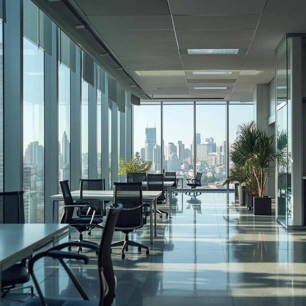 Espacio de oficina moderno de consultora financiera en Argentina
